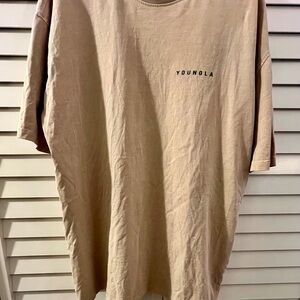 YoungLA Tan Short Sleeve Tee Casual Comfort